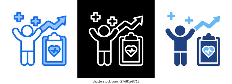 Health Improvement Icon triplestyle Vector Illustration