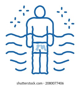health improvement in pool sketch icon vector. Hand drawn blue doodle line art health improvement in pool sign. isolated symbol illustration