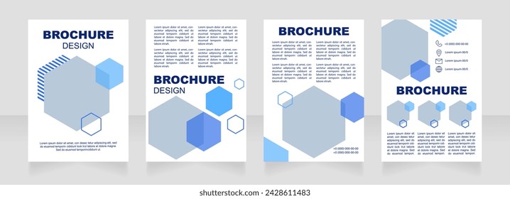 Health industry white blank brochure design. Healthcare and medicine. Template set with copy space for text. Premade corporate reports collection. Editable 4 paper pages. Myriad Pro, Arial fonts used