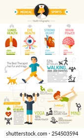 Health Infographic chart flat design style