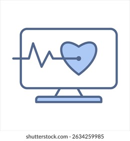 Ilustração de Vetor de Ícone Azul Informático de Saúde