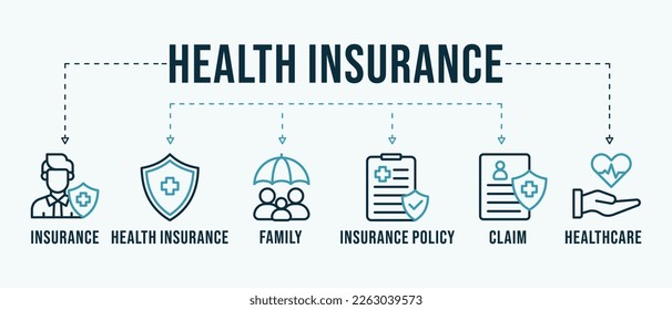 Health Insurance banner web icon vector  illustration for insurance, health, insurance policy, family, insurance claim and healthcare