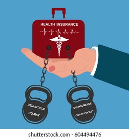 health insurance burden, vector illustration