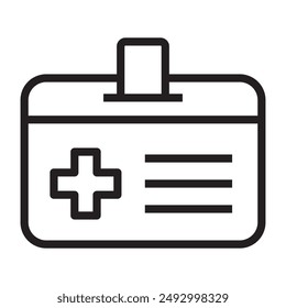 Health insurance card line icon. vector illustration.