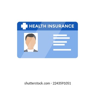 Health Insurance card, medical insurance card concept logo design. Data information form document from clinic hospital. Clinic service payment concept. vector design and illustration.

