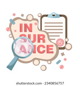 Health insurance concept. Health care, finance and medical care. Vector illustration about health insurance.