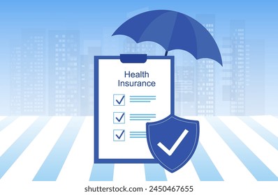 Health Insurance concept, insurance policy to protect from life and health accident. Health and life insurance policy, healthcare concept
