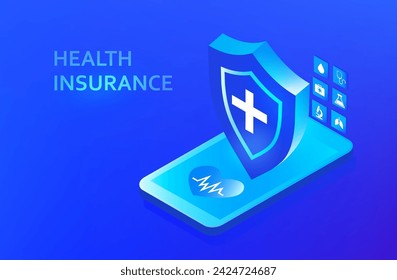 Health Insurance concept. Health insurance to protect from life and health accident. Health and life insurance policy, healthcare concept