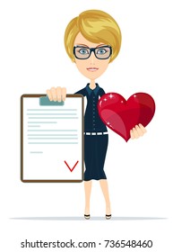 Health Insurance Contract. Colourful Vector Illustration flat style