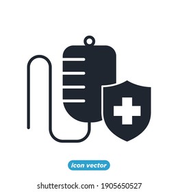 Health Insurance Coverage Icon. Infusion Symbol Vector Illustration