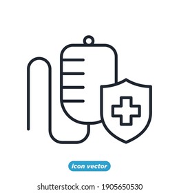 Health Insurance Coverage Icon. Infusion Symbol Vector Illustration