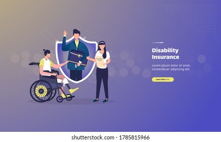 Health insurance for disability, Disability insurance on illustration concept