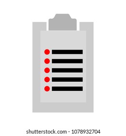 Health Insurance Form. Vector Illustration Document: Clinical Record, Prescription, Medical Check Marks Report