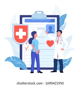 Health Insurance, Hospital And Medical Care Concept. Vector