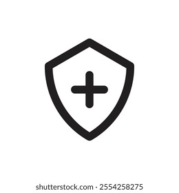 Health insurance icon Flat line illustration