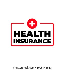 Health Insurance Icon Label Design Vector