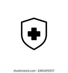 Health insurance icon logo design. Insurance health document sign and symbol