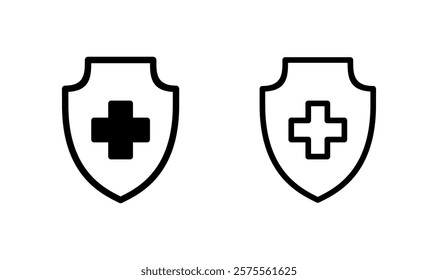 Health insurance icon logo design. Insurance health document sign and symbol