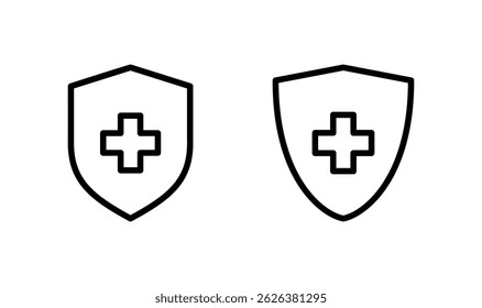 Health insurance icon logo design. Insurance health document sign and symbol