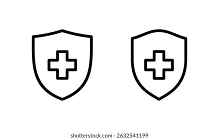 Health insurance icon logo design. Insurance health document sign and symbol