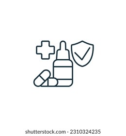 Health insurance icon. Monochrome simple sign from employee benefits collection. Health insurance icon for logo, templates, web design and infographics.