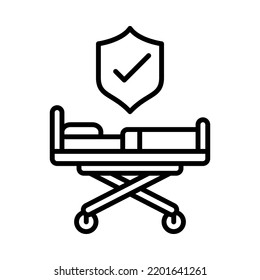 Health insurance icon. Outline style. Vector. Isolate on white background.