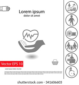 Health insurance icon. Protection symbol and illustration of insurance claims. Can be used as web page, brochure, booklet etc.