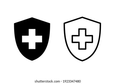 Health insurance icon set. Insurance health document icon