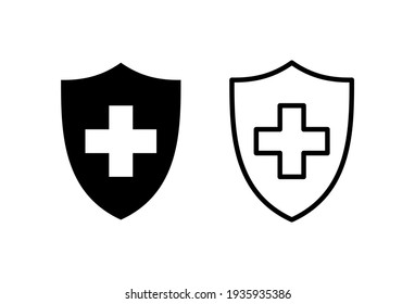 Health Insurance Icon Set. Insurance Health Document Icon