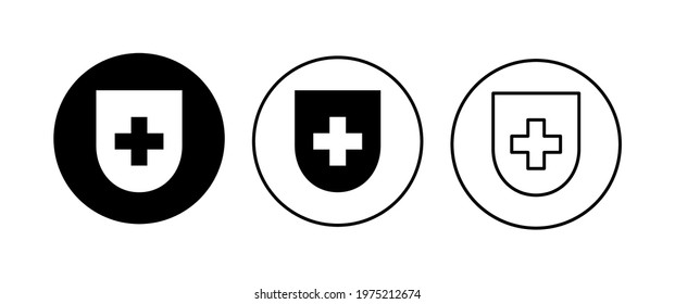 Health insurance icon set. Insurance health document icon
