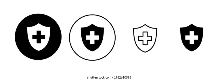 Health insurance icon set. Insurance health document icon