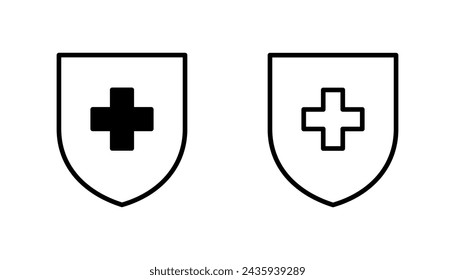Health insurance icon set. Insurance health document icon