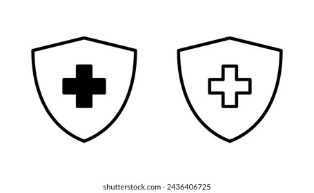 Health insurance icon set. Insurance health document icon