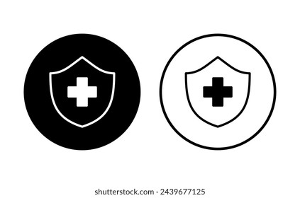 Health insurance icon set. Insurance health document icon