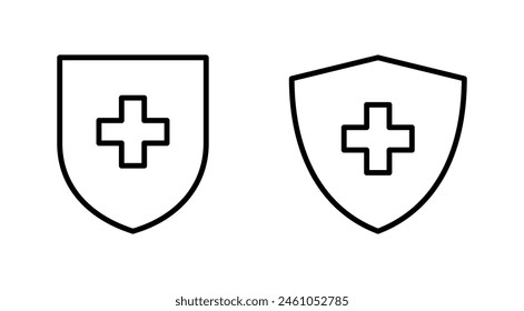 Health insurance icon set. Insurance health document icon