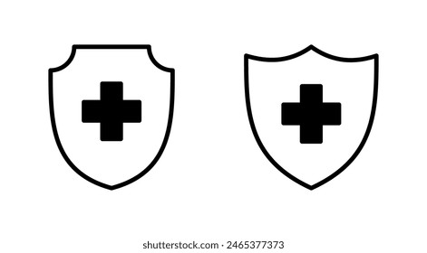 Health insurance icon set. Insurance health document icon