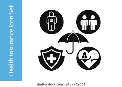 Health and Insurance Icon Set with editable vector collection.