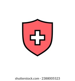 Health insurance icon set illustration. Insurance document sign and symbol