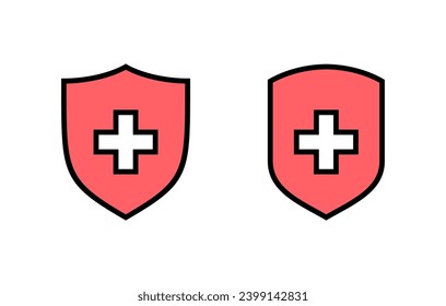 Health insurance icon set illustration. Insurance document sign and symbol