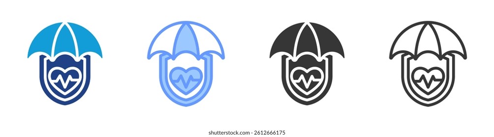 Health Insurance icon set multiple style collection