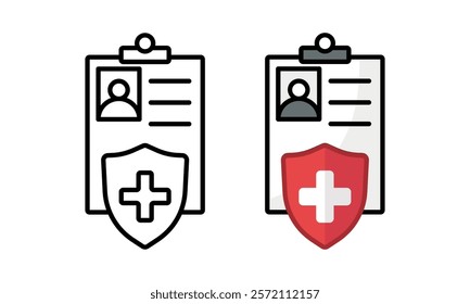 Health insurance icon set. Vector illustration.