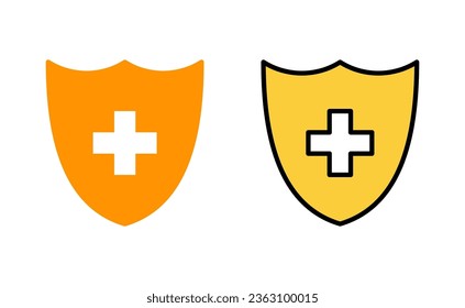Health insurance icon set for web and mobile app. Insurance document sign and symbol