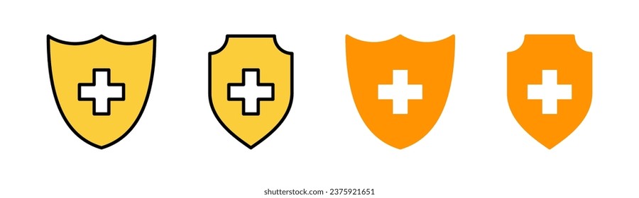 Health insurance icon set for web and mobile app. Insurance document sign and symbol