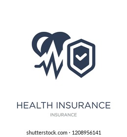 Health insurance icon. Trendy flat vector Health insurance icon on white background from Insurance collection, vector illustration can be use for web and mobile, eps10