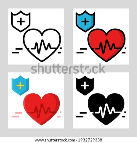 health insurance icon vector design in filled, thin line, outline and flat style.