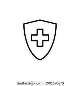 Health insurance icon vector. Insurance health document icon