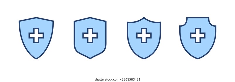 Vector de icono de seguro de salud. Firma y símbolo del documento de seguro médico