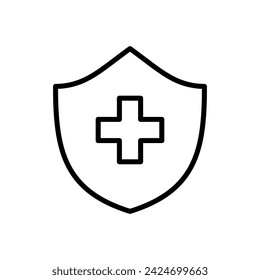 Health insurance icon vector. Insurance health document icon