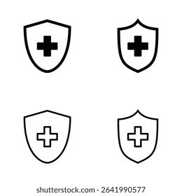 Health insurance icon vector. Insurance health document sign and symbol