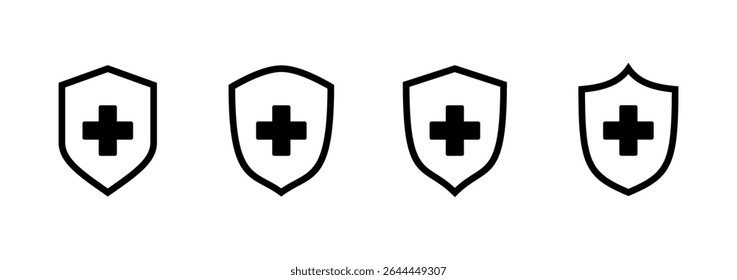 Icono de seguro de salud Vector. Signo y símbolo del documento de salud del seguro